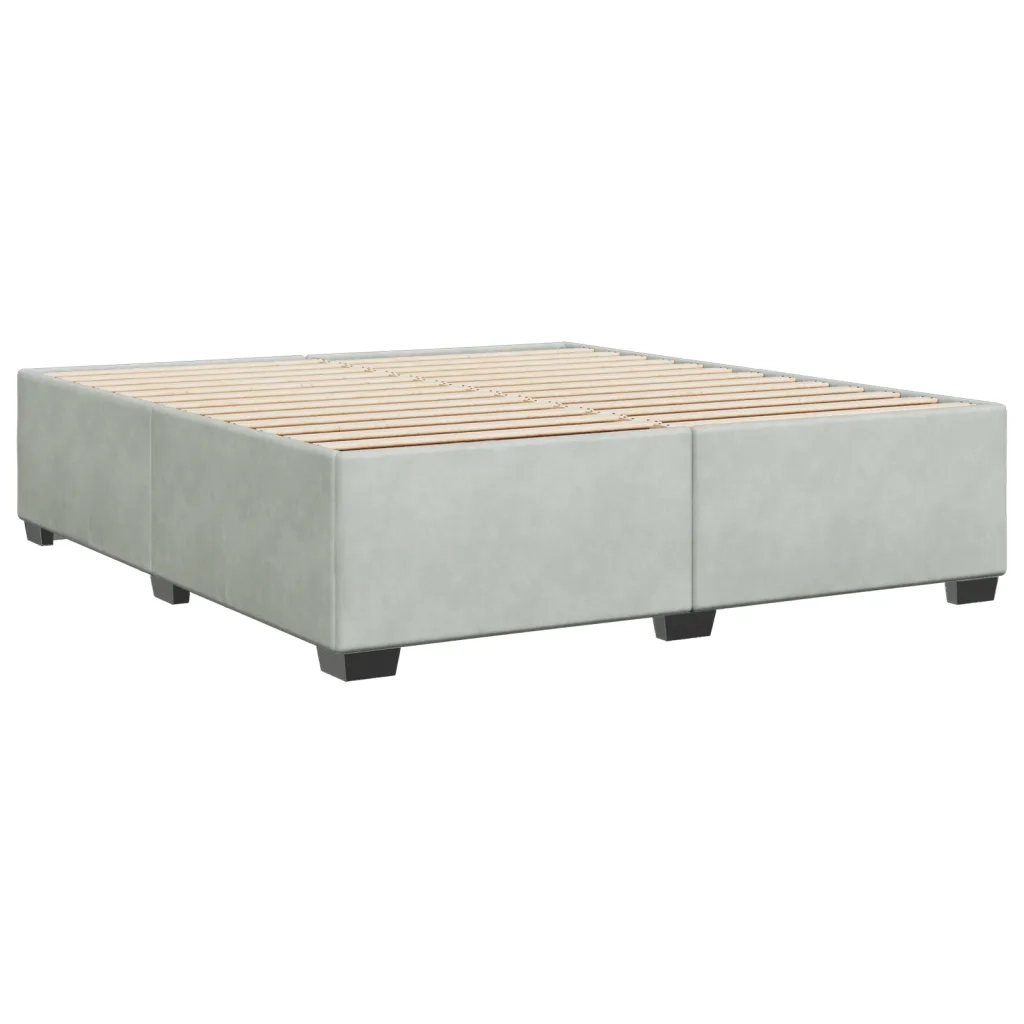 Giroletto senza Materasso Grigio Chiaro 200x200 cm Velluto