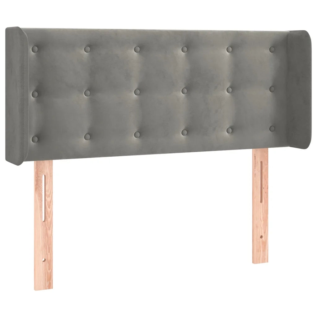 Testiera Grigio Chiaro a LED 93x16x78/88 cm in Velluto 3123706