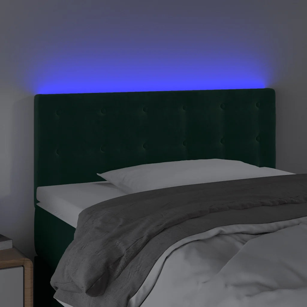 Testiera a LED Verde Scuro 100x5x78/88 cm in Vellutocod mxl 121704