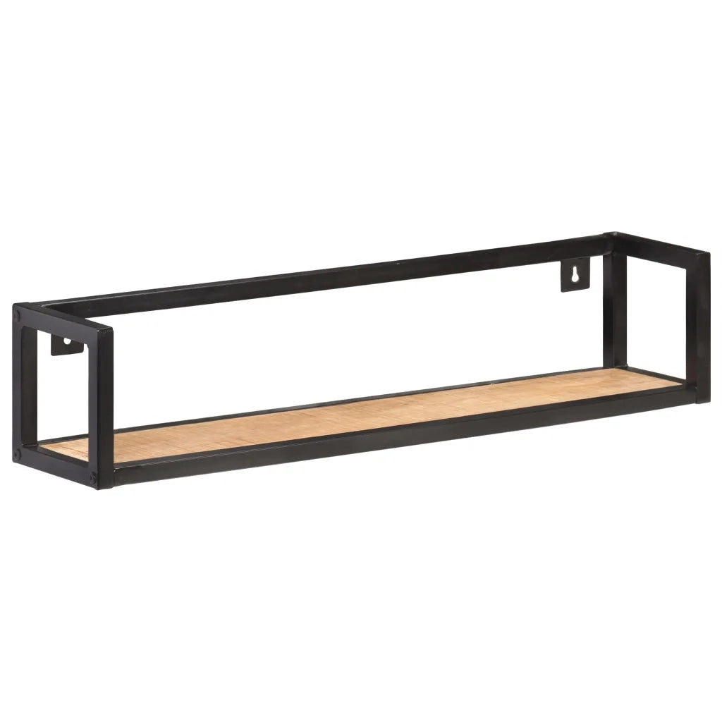 Mensole a Muro 2 pz 80 cm in Legno Massello di Mango Grezzo 320670