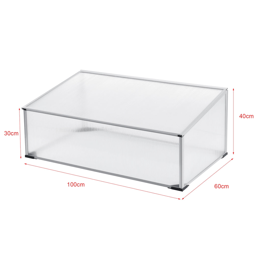 Mini Serra da Balcone/Terrazza per Piante Box Traslucido in Policarbonato 60 x 100 x 30/40 cm Protezione Piantine con