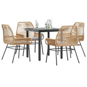 Set da Pranzo da Giardino 5pz con Cuscini Polyrattan Vetro 3334570