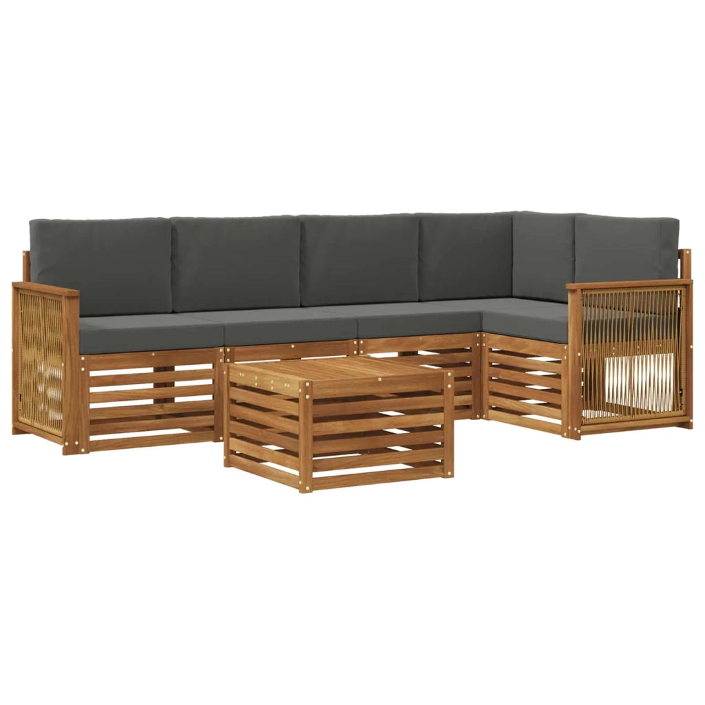 Set divano sezionale con cuscino 5 pcs Naturale e Antracite 3384388