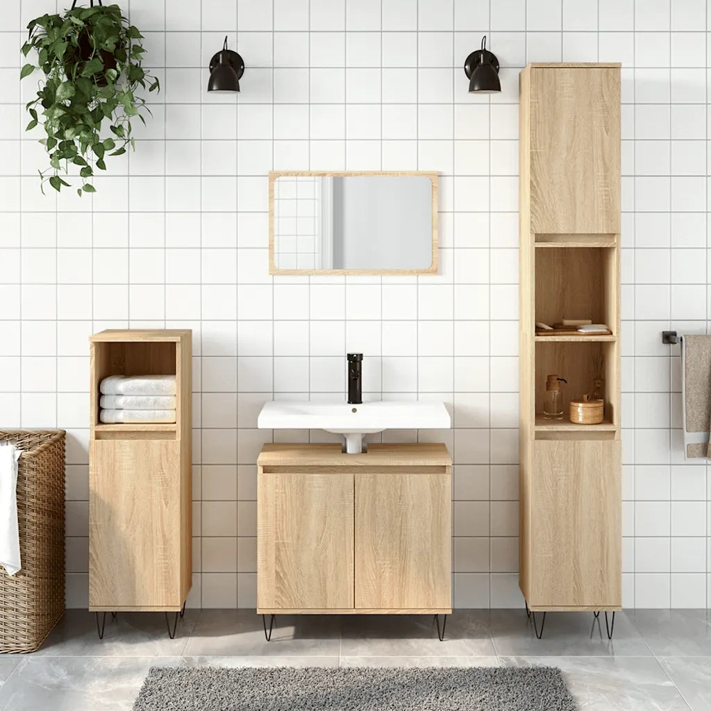 Mobile da Bagno Rovere Sonoma 58x33x60 cm in Legno Multistrato 831583