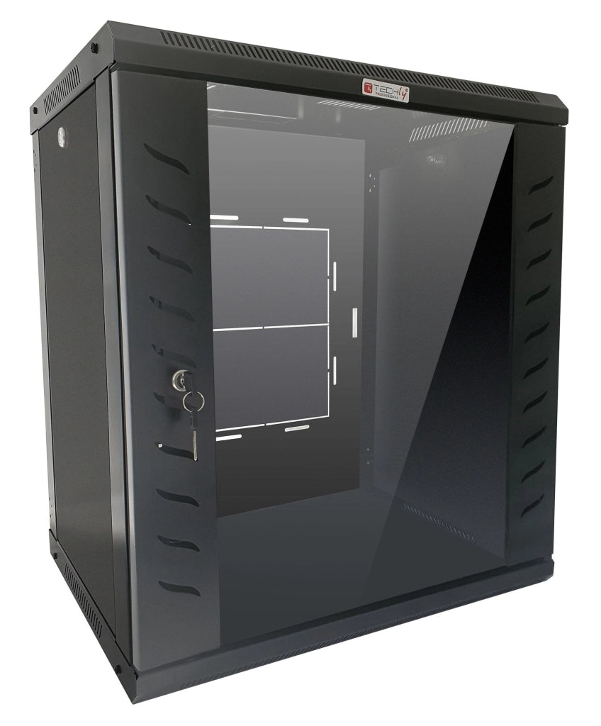 Armadio Rack 19'' a Muro 12 Unità P.600 mm Flat Pack Nero
