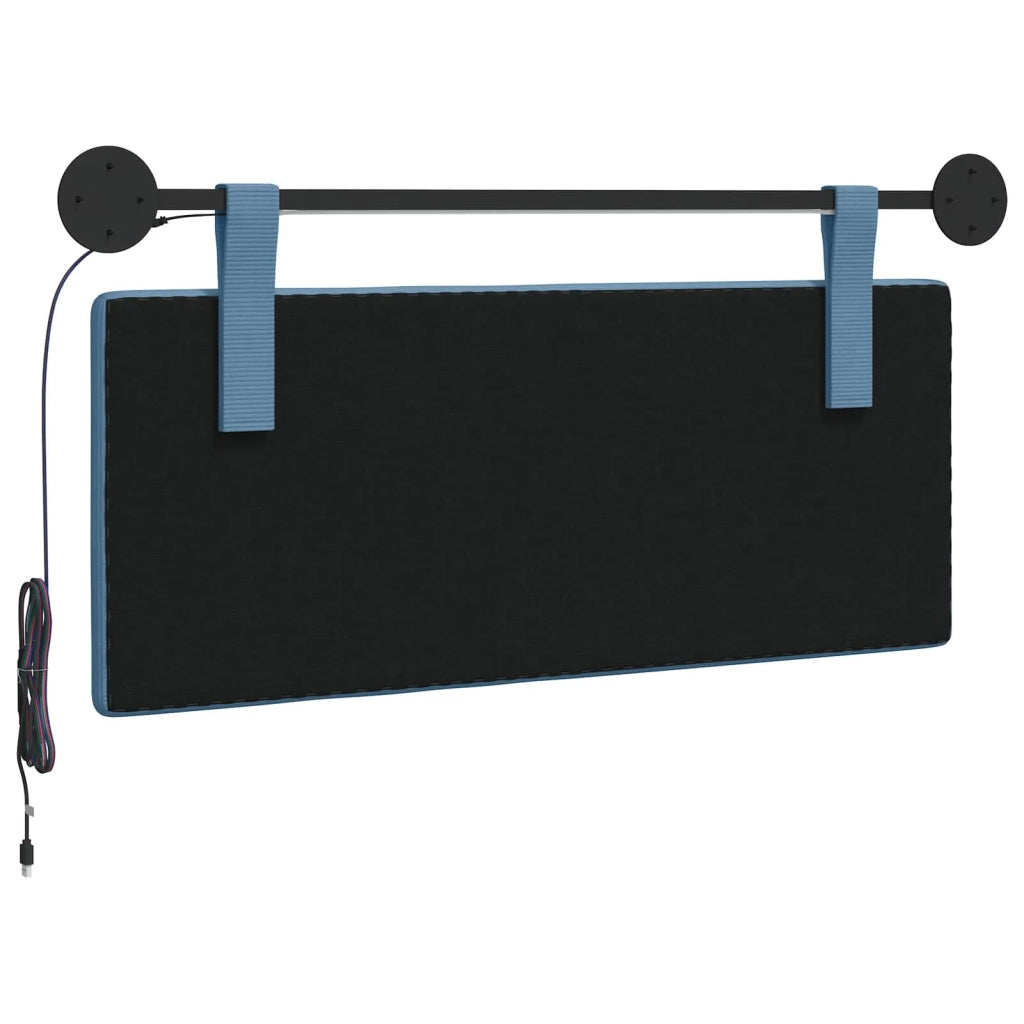 Testiera | Testata sospesa Con luce LED Blu Tessuto in Cords