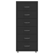 Schedario Mobile Nero 28x41x69 cm in Metallo 335918
