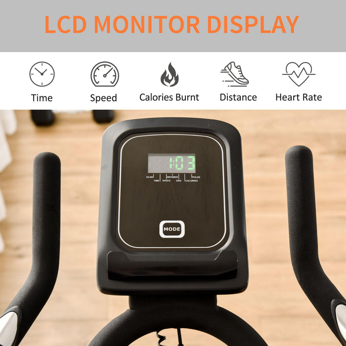 Cyclette con Trasmissione Cinghia in Acciaio e ABS Argento e Nero