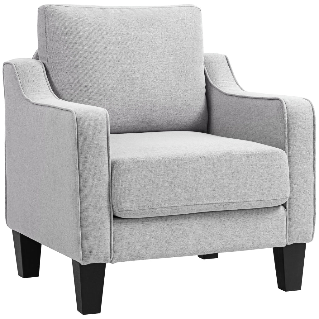 Poltrona da Salotto 77x77x86 cm a Molle Insacchettate in Tessuto Grigio