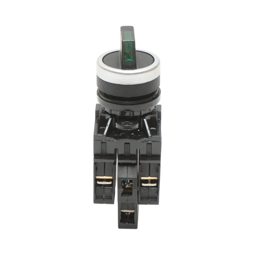 Selettore luminoso 24V AC/DC LED verde a 3 posizioni 2NO, 10A/600V AC, 1A/250V DC LA42 Breckner Germany