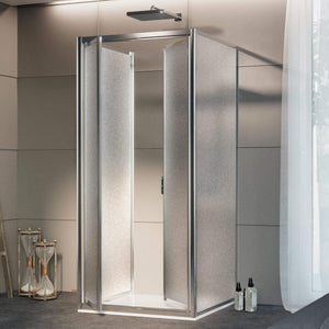 Box Doccia 3 lati 2 Ante Battenti in Cristallo Opaco 4-6mm H185 Fosterberg Skagen Trio 70x100 cm