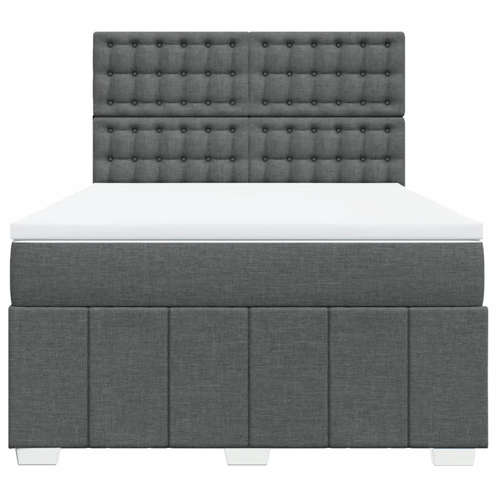Giroletto a Molle con Materasso Grigio Scuro 160x200 cm Tessuto 3291734