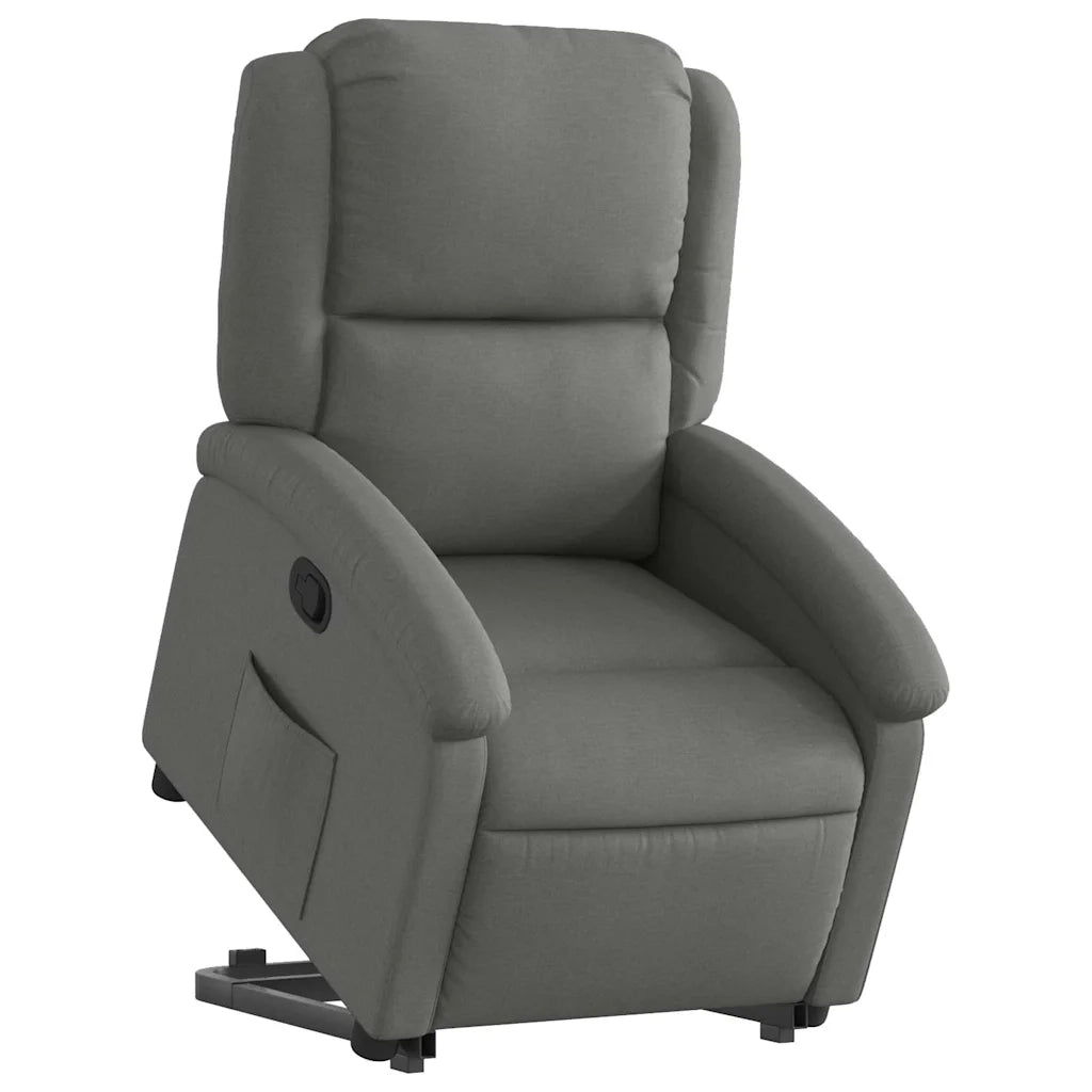 Poltrona Alzapersona Reclinabile Grigio Scuro in Tessuto 3204165