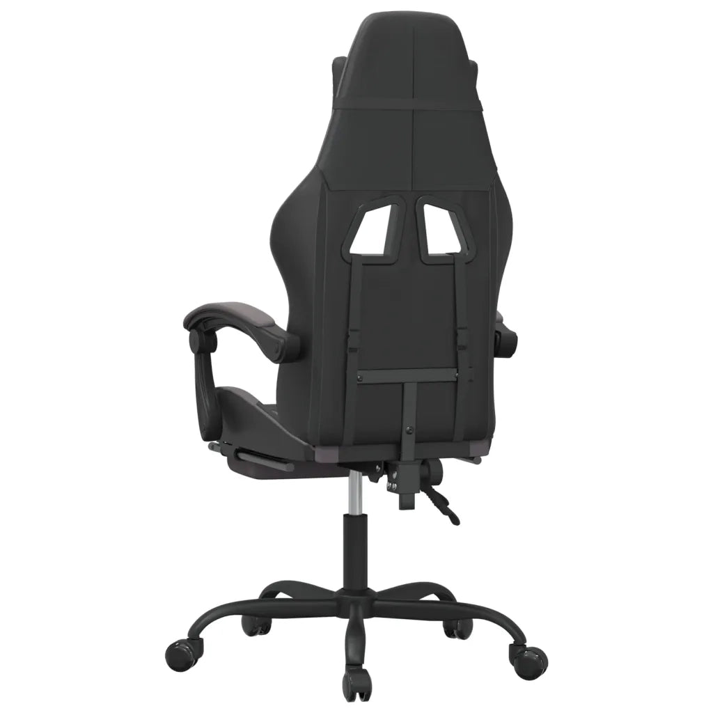 Sedia da Gaming Girevole Poggiapiedi Nero e Grigio Similpelle 349583