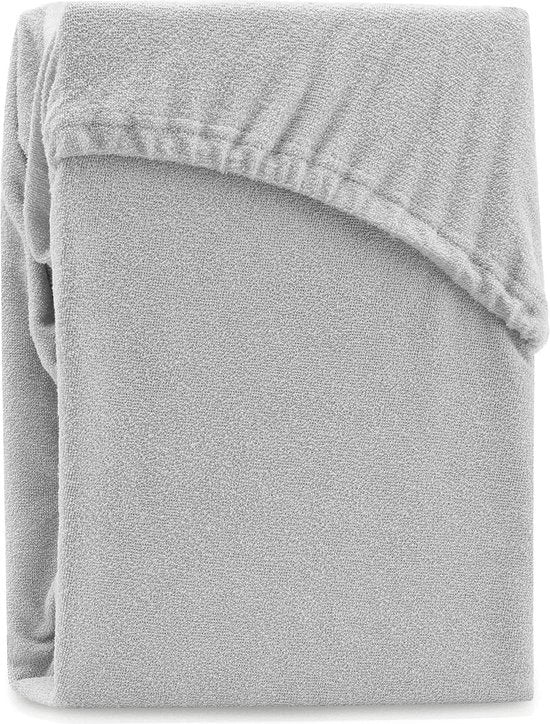 Hoeslaken 200x200-200x220 cm, tessuto in cotone, grigio