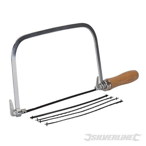 Seghetto da traforo con cinque lame di ricambio regolazione lama a 360° silverline