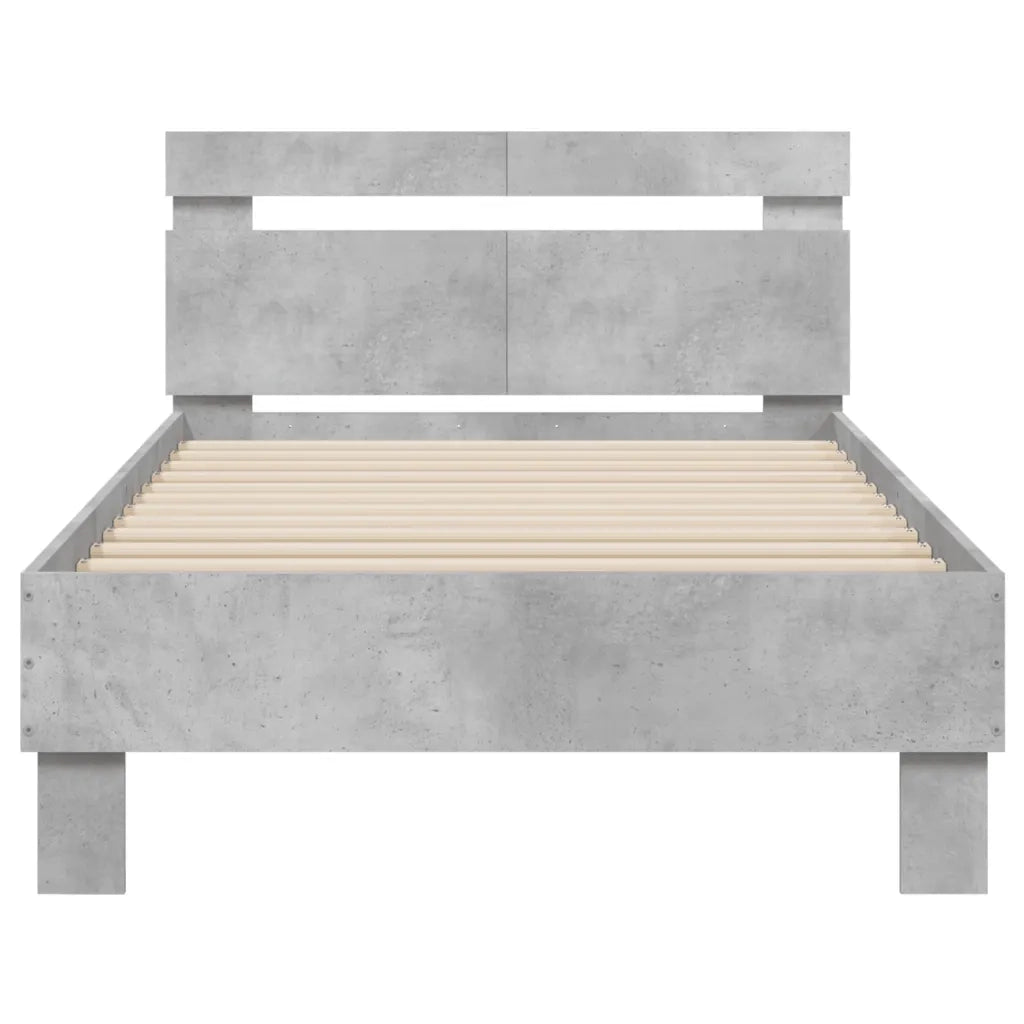Giroletto Testiera Grigio Cemento 100x200 cm Legno Multistrato 838529