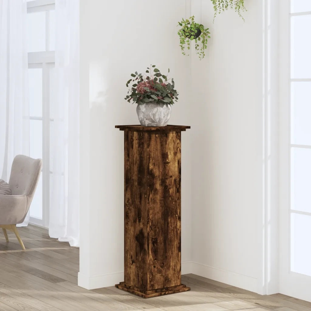 Supporto per piante | Sostegno per piante Rovere Fumo 33x33x100 cm in Truciolato