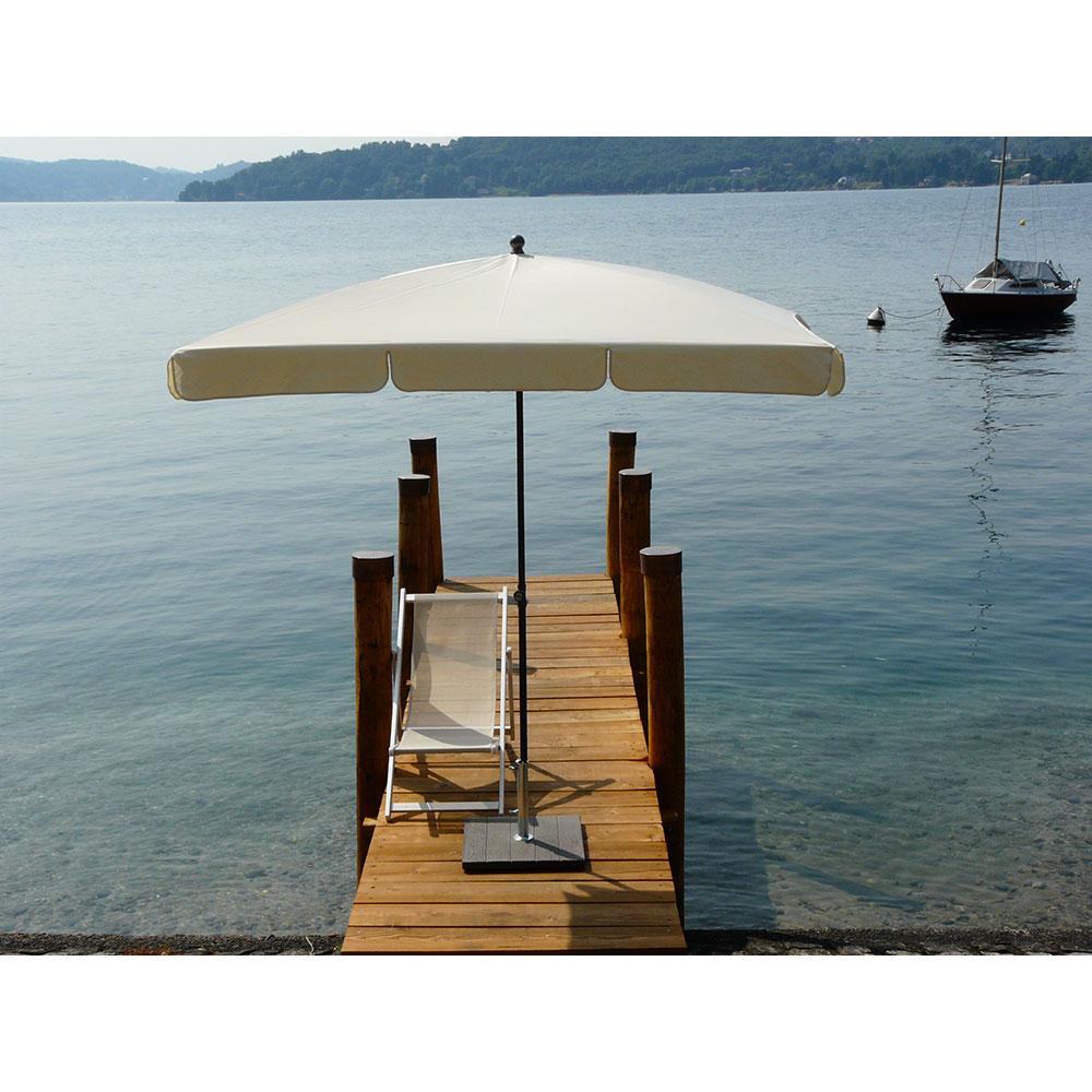 Ombrellone da Giardino 210x130 cm Palo Ø27 mm in Acciaio Maffei Novara Ecru