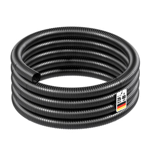 Tubo per laghetti a spirale spiralato per aspirazione 25 m 40 mm (1 1/2") nero