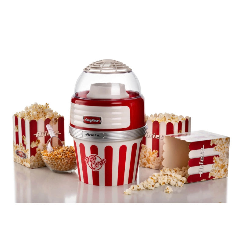 Macchina per Popcorn XL - 60gr Mais in 2 Minuti - Ciotola Estraibile - 1100 Watt - Rosso