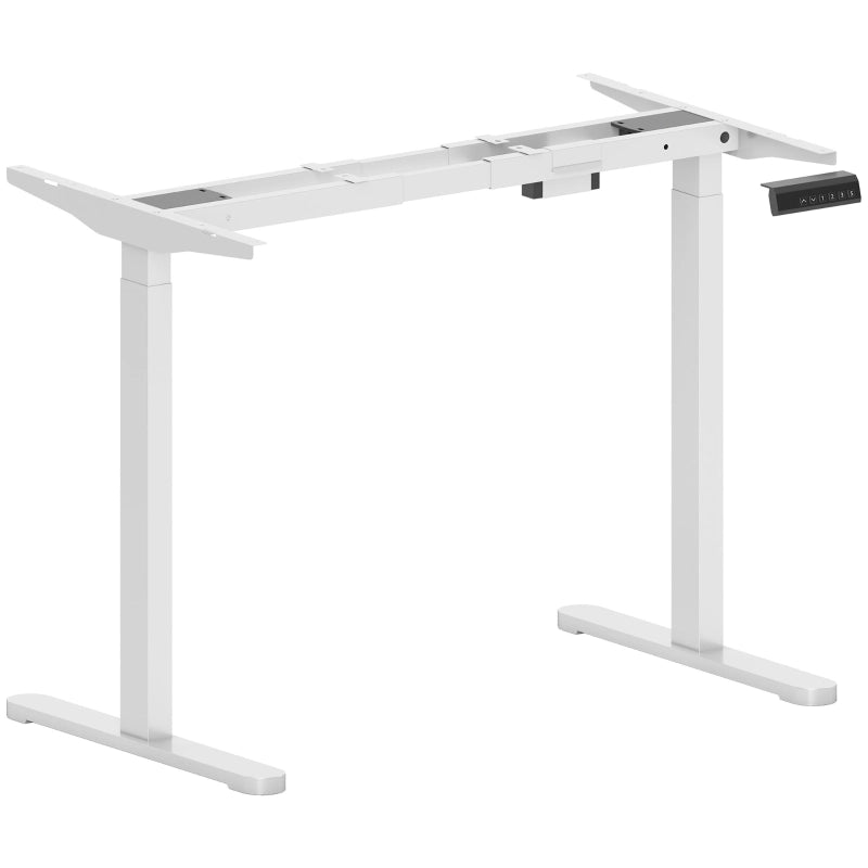 SCRIVANIA Regolabile Elettrica 70-118 cm, Struttura in Acciaio Bianca, Doppio Motore