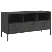 Mobile TV multimediale scaffale TV credenza mobile TV sala da pranzo soggiorno camera da letto 100,5 x 39 x 50,5 cm acciaio nero 02_0025545