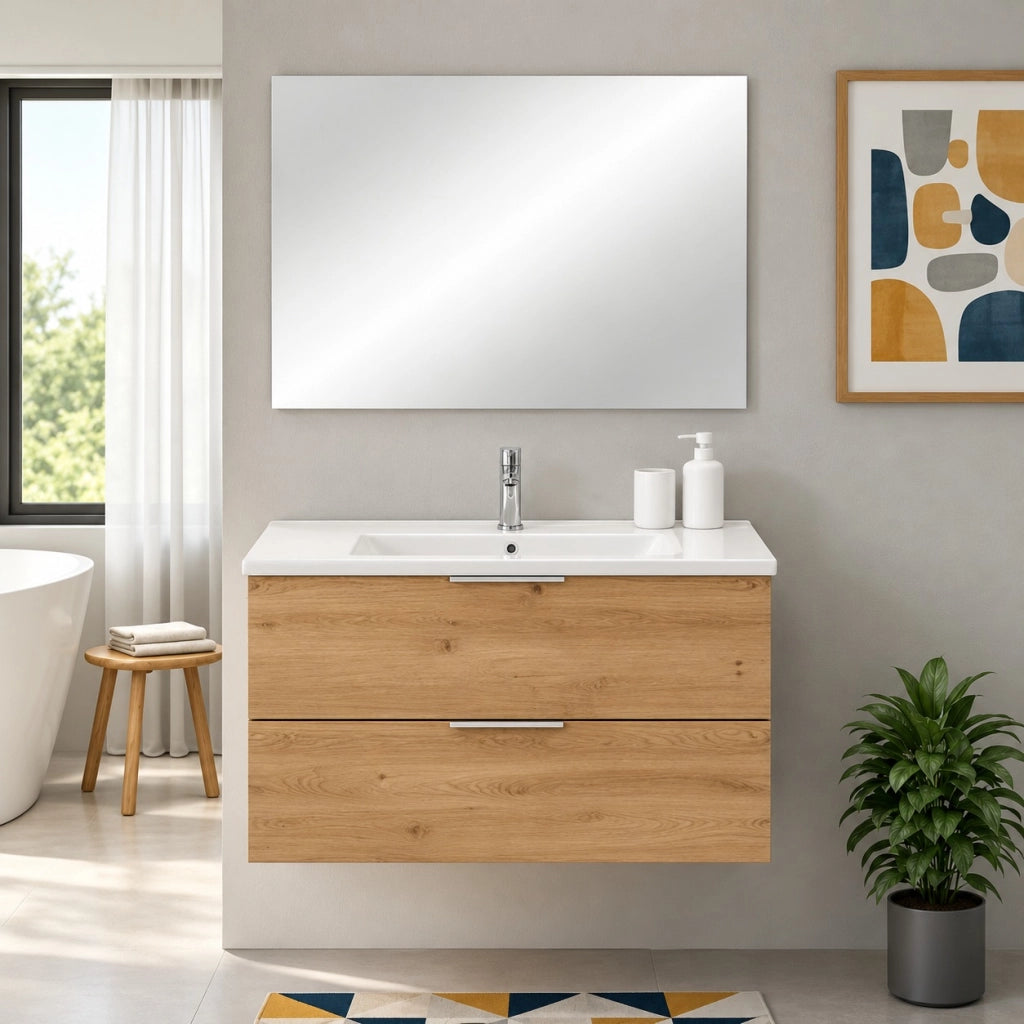 MOBILE BAGNO RIALTO 100X46XH53CM ROVERE