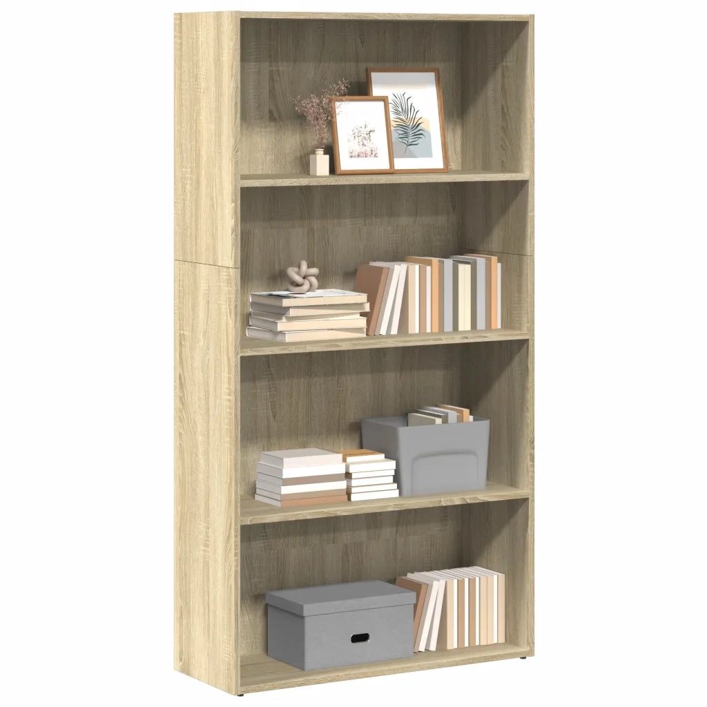 Libreria-Scaffale per Libri-Mobile di Stoccaggio Rovere Sonoma 80x30x152 cm in Legno Multistrato