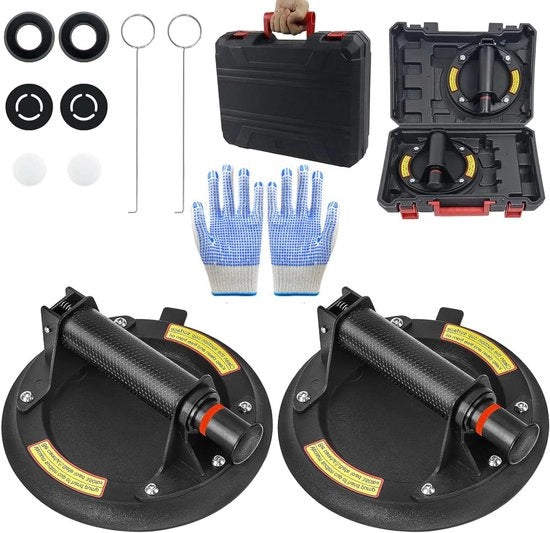 Set di 2 forze industriali attacchi per vetro 20 cm (8 pollici) - Elevatore a vuoto per vetro e piastrelle - Massimo carico di 150 kg