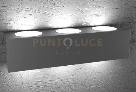ECCENTRIC APPLIQUE 6 LUCI BIEMISSIONE GRIGIO ANTRACITE 1156-A6-GA