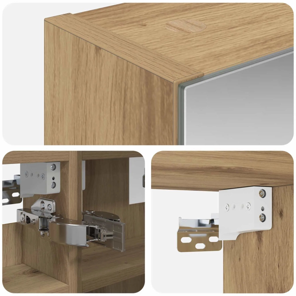 Mobiletto per specchio da bagno con porta Rovere Artigianale 889014