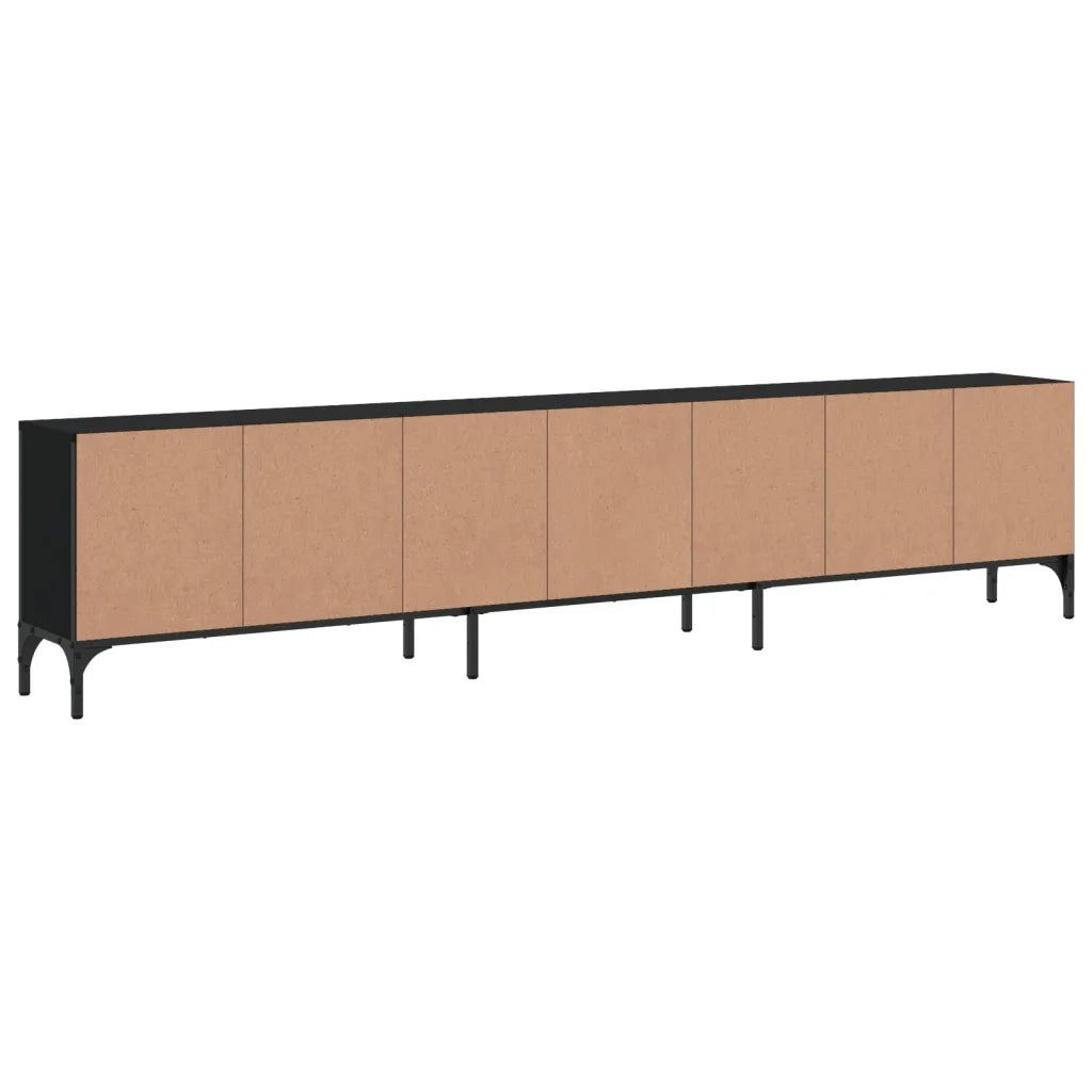 Mobile TV con Cassetto Nero 200x25x44 cm in Legno Multistrato 838988