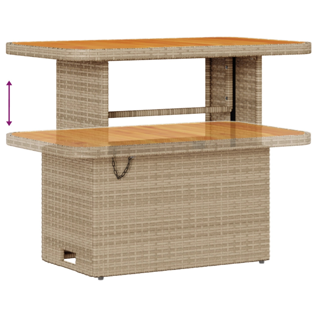 Set Divano da Giardino a 10 Pezzi con Cuscini Rattan Beige Poliester