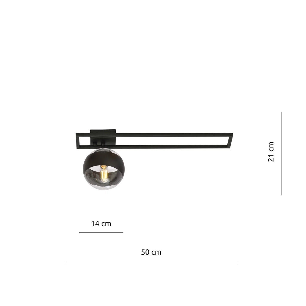 Plafoniera Moderna Andromeda Acciaio Nero 1 Luce E14 Ip20