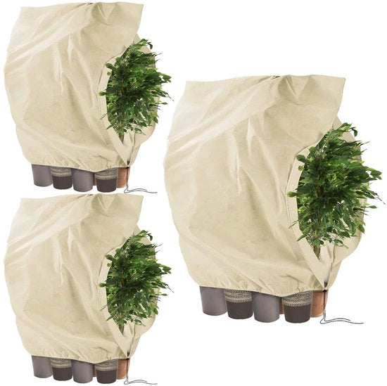 Coperture di protezione invernale per piante, sacchetto di protezione invernale per piante in vaso, calzamaglia di protezione dal gelo con corda di trazione, 3-pack - 200 x 240 cm