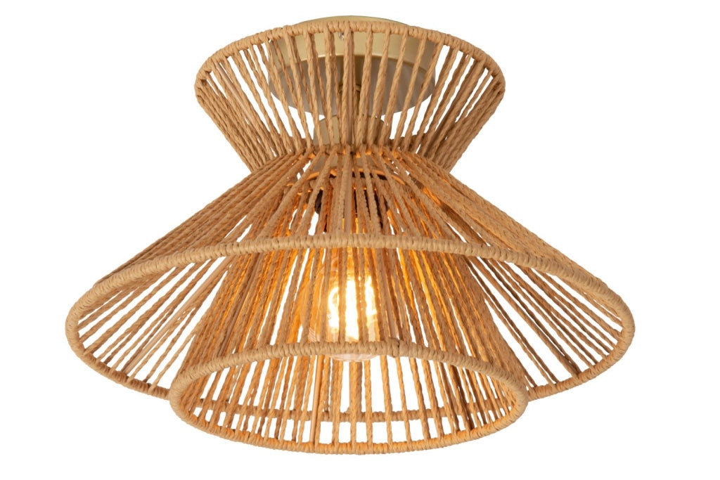 Plafoniera TASMAN in carta legno chiaro E27 60W Lucide