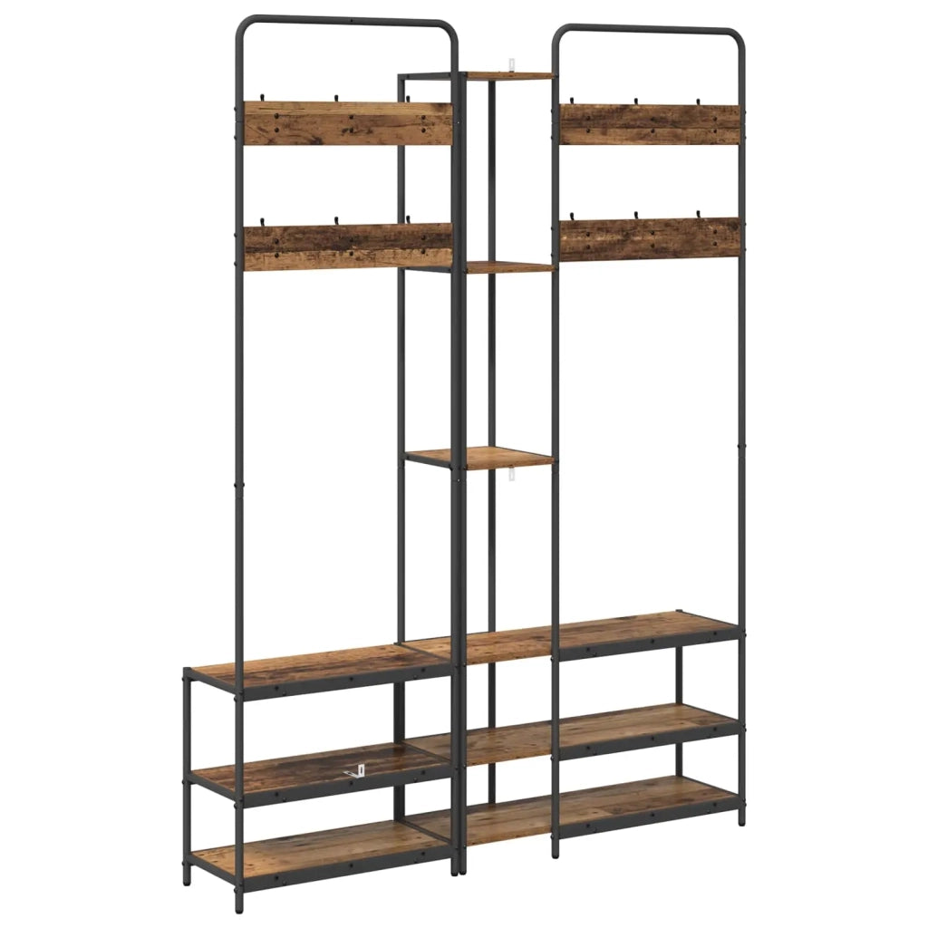 Appendiabiti con panca per scarpe Legno antico 8012048