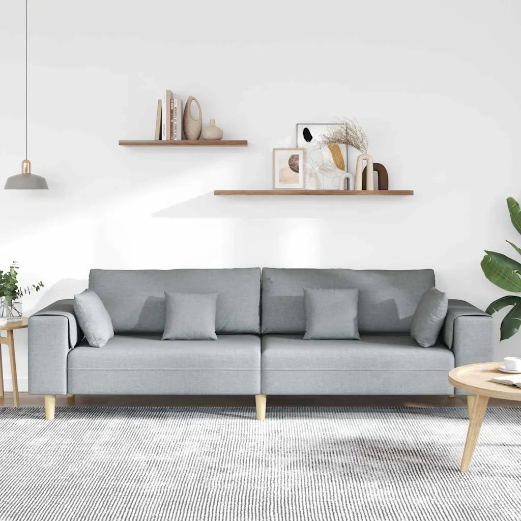 Divano con cuscino Grigio chiaro 250 x 77 x 76 cm Tessuto 3335143