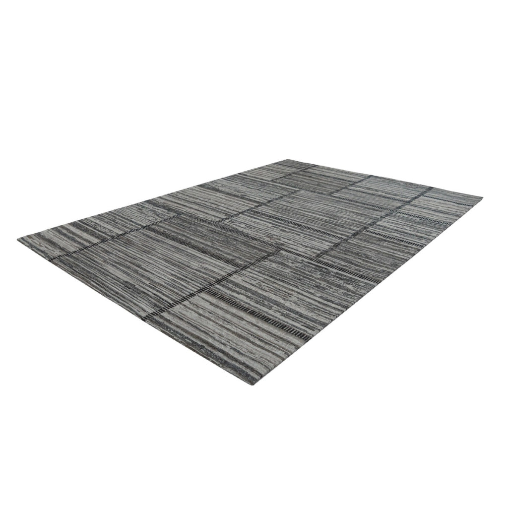 Tappeto Jacquard Phoenix 102 in Lana Grigio e Naturale