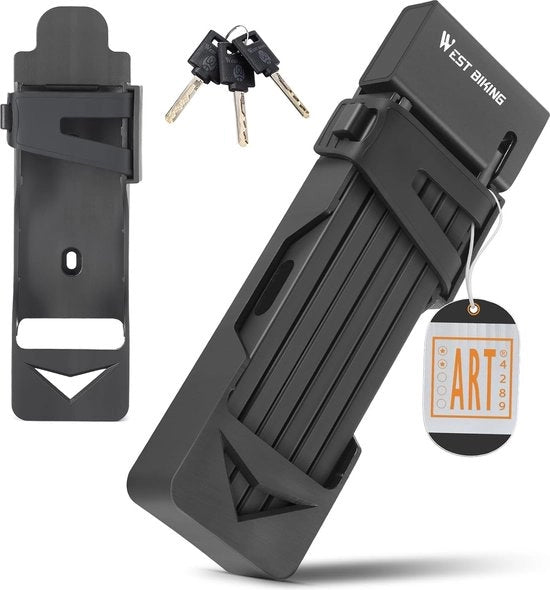 Vouwslot per e-bike, scooter, MTB, trekkingfiets, racefiets, motor, 100 cm, alta sicurezza con supporto e 3 chiavi, per e-bike, scooter, MTB, trekking, race e motocicletta