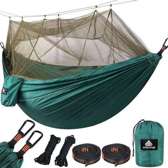 Matta da campeggio ultraleggera - 300 x 200 cm - 300 kg di capacità di carico - materiale respirabile e rapidamente asciugante - nylon a paracadute - grappe di karabiner premium - lacci in nylon