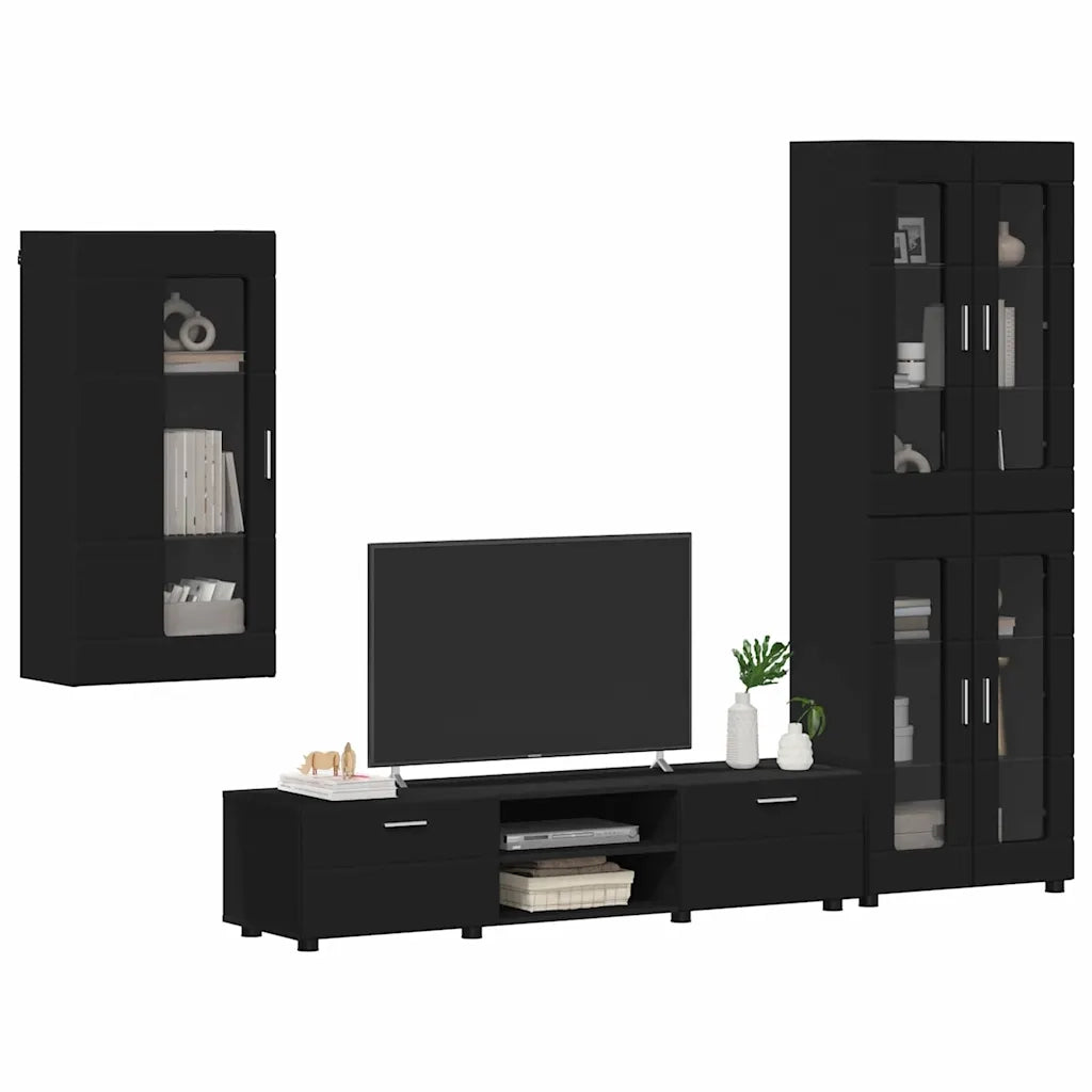 Set mobile TV con cassetto FLORIN 3 pcs Nero Legno multistrato 3397945