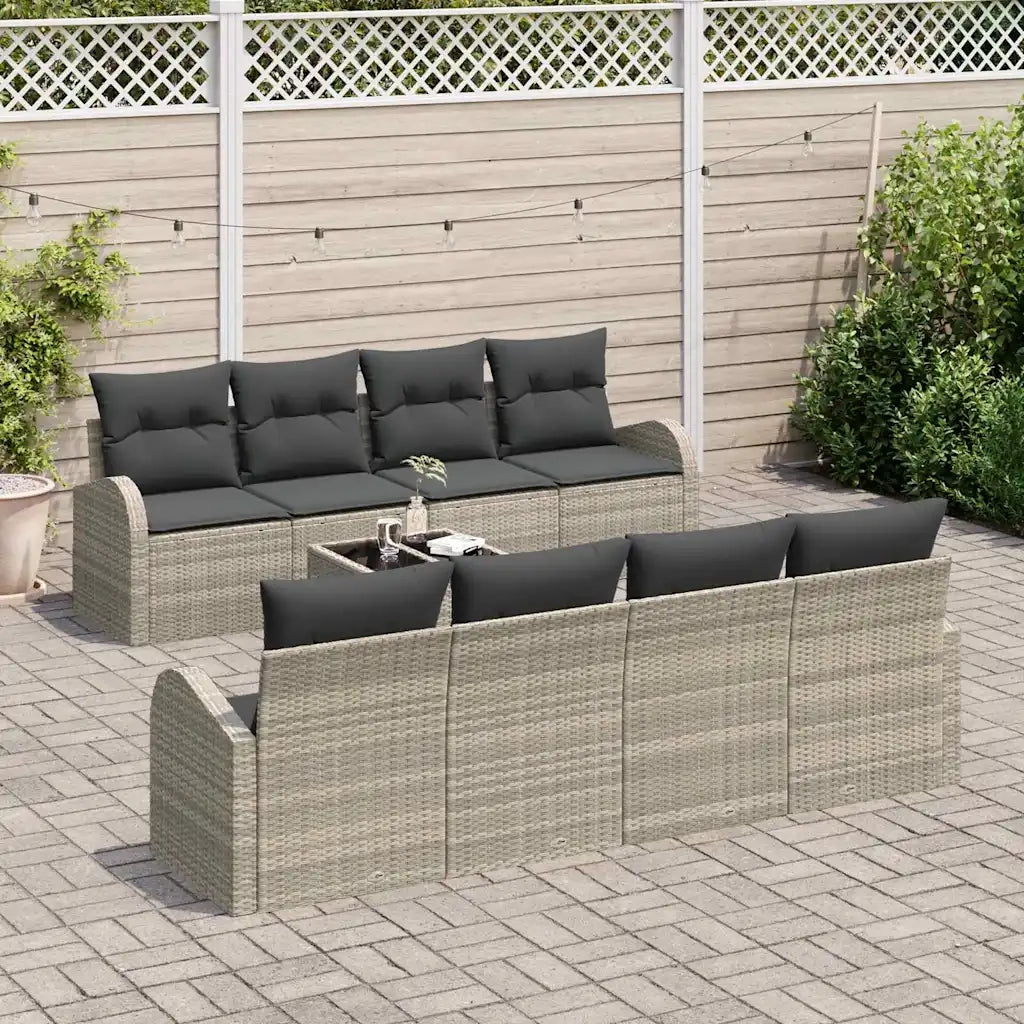 Set Divano da Giardino 9 pcs Grigio chiaro e grigio scuro 3354641
