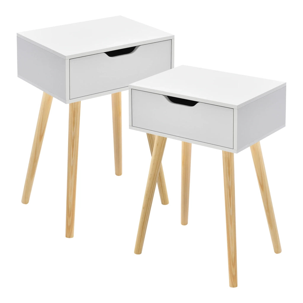 Set di 2 tavolini laterali 60 x 40 x 30 cm bianco 03_0009717