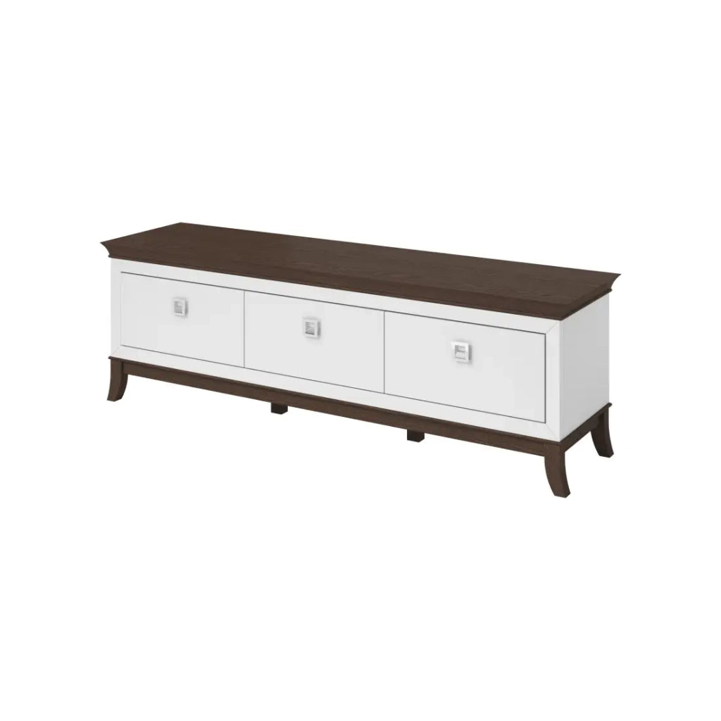 Mobile TV 160cm collezione PALACE con 3 cassetti. Colore bianco e rovere.