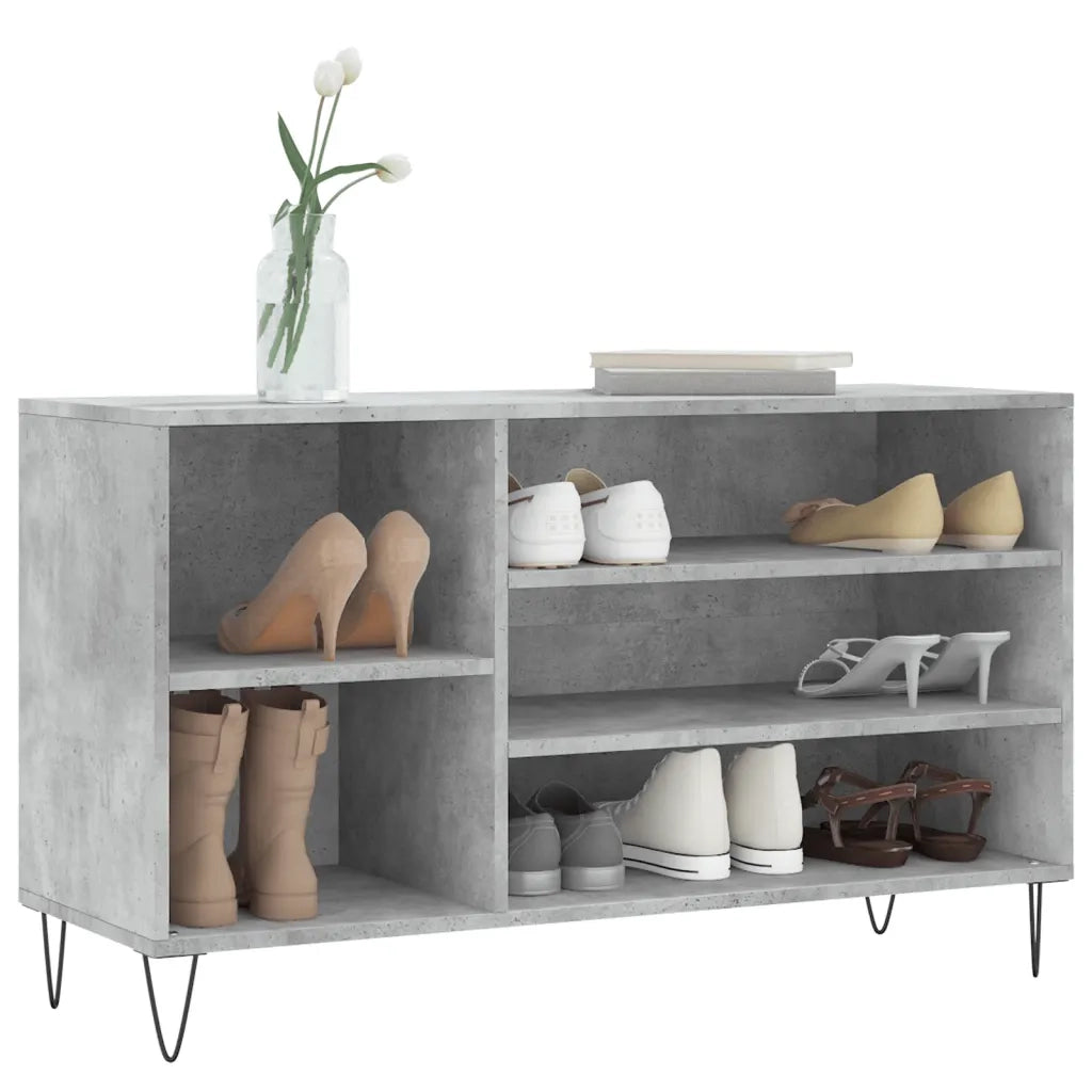 Scarpiera | Mobile per scarpe Grigio Cemento 102x36x60 cm in Legno Multistrato