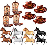 Decorazioni per Festa 16 Pezzi - Tema Western Cowboy - Stivali Grandi Cappelli Cavallo Pallone - Regali per Compleanno Festa di Benvenuto