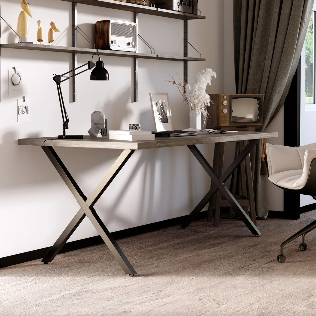 Piedi di tavolo a croce ¨C Minimal ¨C 70x72 cm, nero, design industriale