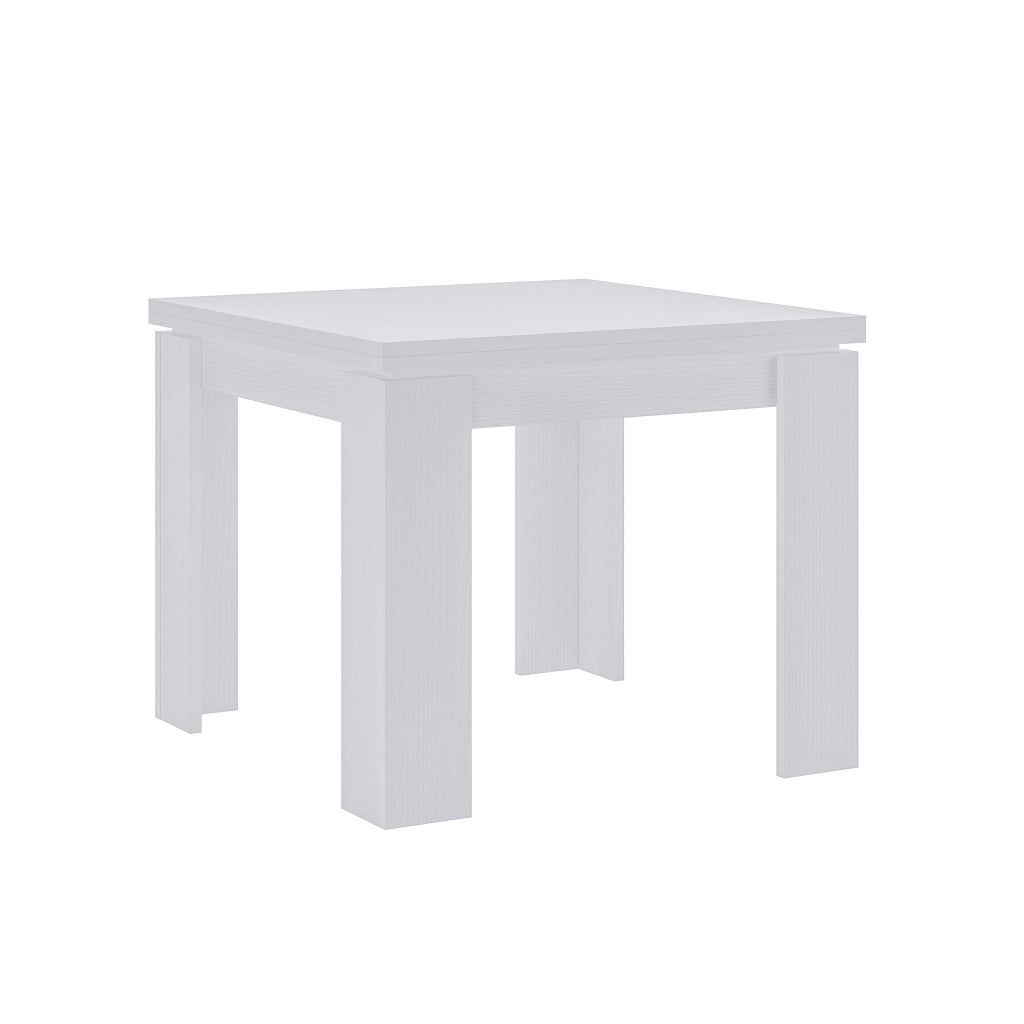 Tavolo Moderno Allungabile Con Meccanismo Centrale Estensibile Gambe Spesse Per 4 O 8 Persone Cucina E Sala Da Pranzo 90 X 90 / 180 X 90 Cm Bianco
